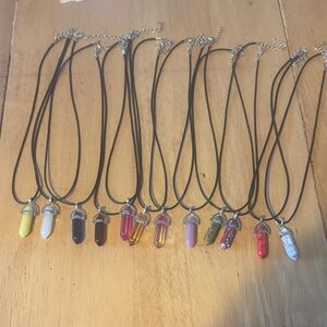 Multi-Color Stone Pendant Necklaces